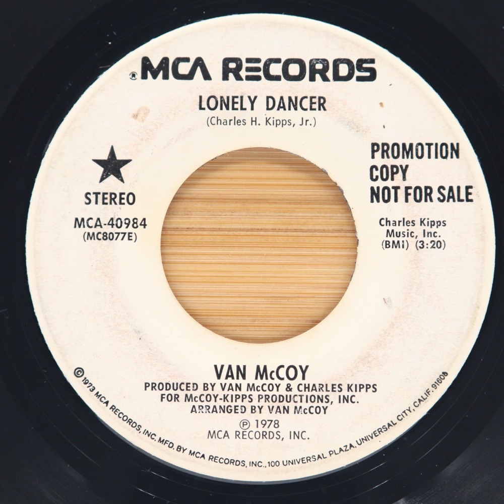 VAN MCCOY -‎ LONELY DANCER - SOUL FUNK 45 PROMO MCA